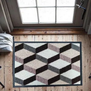 Modern Style Abstract Carpet Rolls Washable Nylon Polyester Long Pile Door Carpet Anti Slip Feature for Home
