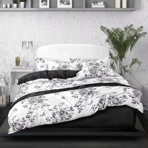 Modern Style All Season Four Piece Floral Printed Eco Friendly Customizable Bedding Set Comfortable 300TC Polyester Duvet Cover