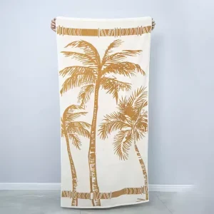 Modern Style Cotton Terry Cut Velvet Beach Towel Quick Dry Sand Free for Sports Use