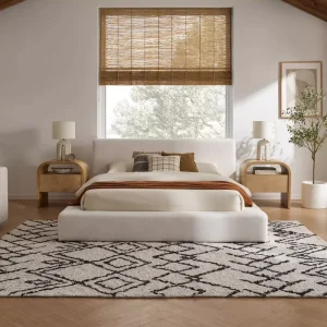 Modern Style Cream Velvet Soft King Size Bed High quality Headboardless Bed High density Sponge Solid Wood Frame Bed JY B572