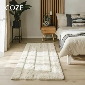 Modern Style Hand tufted Loop Pile Eco Friendly Non Slip Plush Carpet Fluffy Runner Rugs Solid Color Hallway Rugs