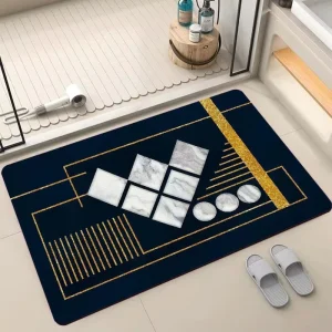 Modern Style Machine Made Polyester Bath Mat Rug for Home Use Non Slip PET Friendly