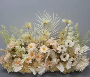 Modern Style Silk Artificial Flower Table Runner for Wedding Arch Road Guide Background Decoration