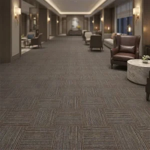 Modern Style Stain Resistant Carpet Anti Static Commercial Square Carpet Tiles 50×50 Cushioned Loop Pile