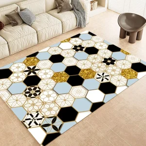 Modern Stylish Living Room Carpet Crystal Velvet Material Large Rugs Carpet Bedroom House Carpets Thick Mat