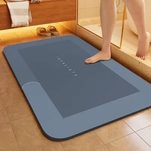 Modern Super Absorbent Quick-Dry Non-Slip Rectangle Bathroom Mat Machine Washable Shower Rug Rubber Backing Toilet Powder Door