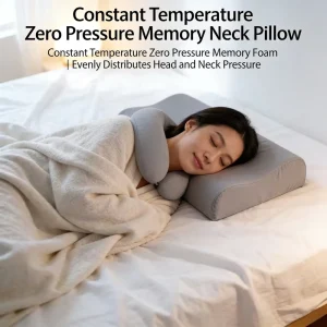 Modern Temperature Regulating Memory Foam Neck Pain Relief Pillow Office Workers Adjustable Support Ergonomic Washable
