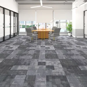 Modern Thick Cushioned PET Friendly Antimicrobial Carpet Tiles for Commercial Use in Hotel and Office Nylon PVC Backing
