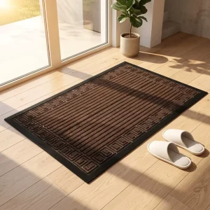 Modern Traditional Welcome Mat Handmade Classic Greeting Design for Front Door Entrance Washable Cushioned Rubber Door Floor Mat