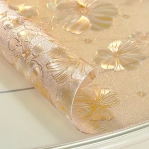 Modern Transparent Crystal Plate Dining Table Mat Soft PVC Glass Coffee Table Cloth High Temperature Anti-Scalding Table Runner