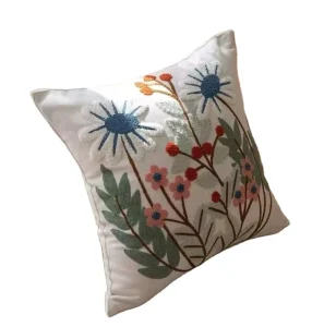 Modern Trend Woven Plant Embroidery Classic Style 100% Cotton Hotel Home Use Pillow Case & Cushion Cover