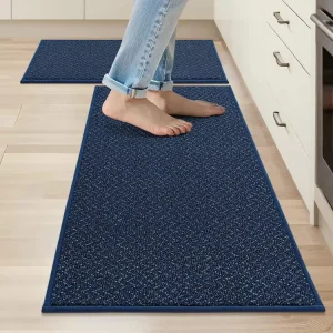 Modern Tufted Non Slip Washable Polypropylene Kitchen Runner Rug Sets of 2 Stain Resistant Floor Mat for Sink