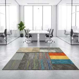 Modern Tufted Nylon Puzzle Pattern Square Carpet Tiles 33.3cm*100cm Office Carpet with Cushion Backing