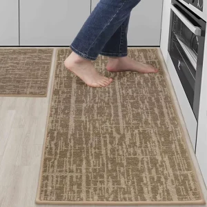 Modern Tufted Polypropylene Dirt Resistant Absorbent Kitchen Runner Rugs Machine Washable Non Skid Standing Mat