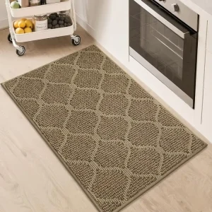 Modern Tufted Polypropylene Kitchen Sink Rug Washable Non Slip Mats 20×32 Absorbent Kitchen Runner Rugs for Kitchen Floor
