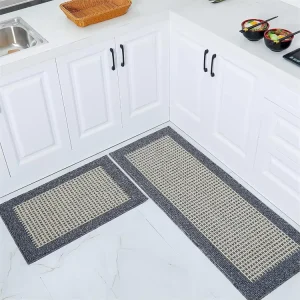 Modern Tufted Washable Polypropylene Non-Slip Kitchen Rug Mats Stain Resistant PET Friendly Kitchen Runner Floor Mats