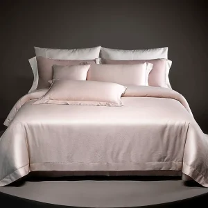 Modern Vintage Queen Size Bedding Set 100% Cotton Sheets with Woven Technique Plain Style Bag Packed