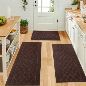 Modern Washable Kitchen Runner Rugs Stain Resist Absorbent Thick Carpet Runner Mats with Non Slip Rubber Backing