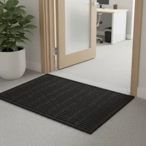 Modern Washable Non Slip Commercial Stripe Door Mat Waterproof Rubber Welcome Carpet Roll Home Hotel Entrance Cushioned Custom