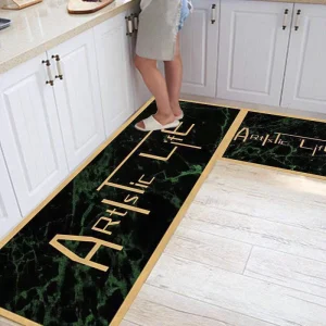 Modern Waterproof Cushioned Non Slip Extra Thick Bamboo Cotton Fleece Mat Square Floor Rug Door Mat for Home Entrance Kitchen