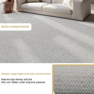 Modern Wear Resistant Sound Absorbing High Pile Solid Color Wool Blend Latex Backing Tufted Eco Friendly Pet Friendly Carpet for