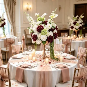 Modern Wedding Floral Decoration White Artificial Flower Centerpiece 60cm Wreath and 30cm Flower Ball Decoration Set