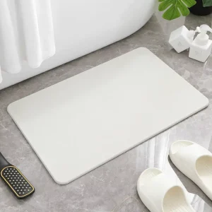 Modern White Large Striped Bath Mat Set Fast Drying Non Slip Eco Friendly Anti Slip Rectangle Diatomite for Bath Room Use
