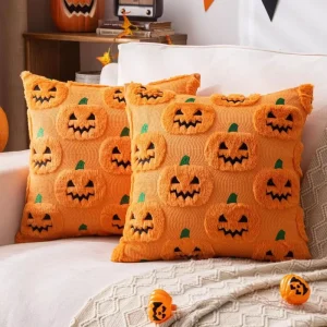 Modern Woven 100% Polyester Halloween Ghost Throw Pillow Living Room Sofa Party Decoration Pumpkin Home Bedroom Cushion Cover