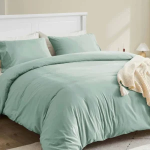 Modern Woven Breathable 3-Piece Double Brushed Microfiber American Size 1800TC All-Season Duvet Cover Button Closure Corner Tie