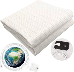 Modern Woven Earthing Grounding Therapy Throw Blanket Natural Silver Cotton Soft Comfort for Queen King Bed