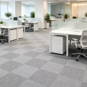 Modular Carpet Tile 50x50cm Solution Dyed Nylon Heavy Duty Stain Resistant Commercial Office Floor