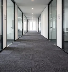 Modular Interlocking Carpet Tile 50×50 Non-woven Backing High Density Nylon Stain Resistant Sound Absorbing Office