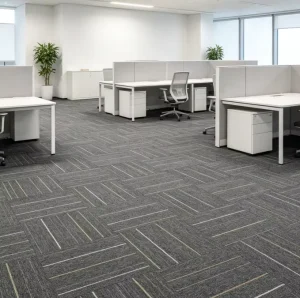 Modular Office Carpet Tile 60×60 Non-woven Backing Solution Dyed Nylon Heavy Duty Anti Static Business Center Floor