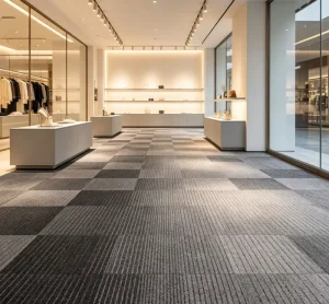 Modular Office Carpet Tile 60×60 PVC Backing Sound Absorbing Stain Resistant Conference Room Floor