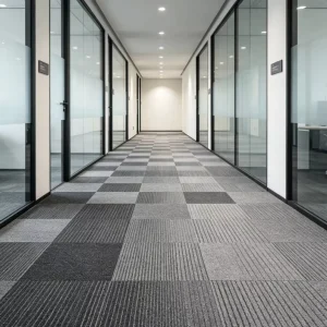 Modular Office Carpet Tile 60×60 PVC Backing Sound Absorbing Stain Resistant Conference Room Floor