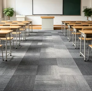 Modular Office Carpet Tile 60×60 PVC Backing Sound Absorbing Stain Resistant Conference Room Floor