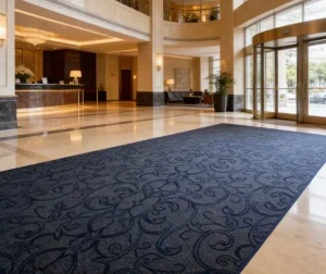 Modular Plain Nylon Carpet Tiles Geometric Rectangle Commercial Use PET Friendly Loop Pile Hotel
