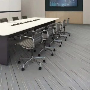 Modular Striped Carpet Blocks Heavy Duty Wear Resistant Acoustic Flooring for Retail Store Shopping Mall