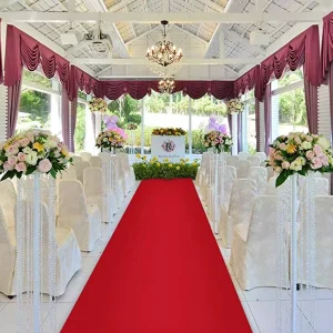 Mofeite Extra Thick Red Polyester Eco Friendly Modern Aisle Runway Rug for Weddings Proms & Proposals Long Term Use