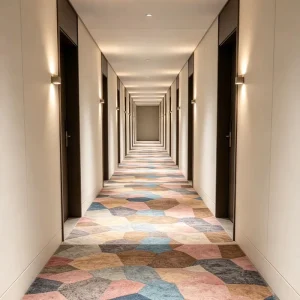 Monthly Restock Polyester Full Paving Carpet Fire Resistant Custom Design Free Swatch Hotel Old Corridor Refit