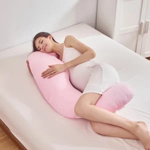 Moonlight J Shaped Soft Full Body Support Maternity Pillow OEKO TEX Certified 100% Polyester Fiber Filling 108x70x18cm Optimal