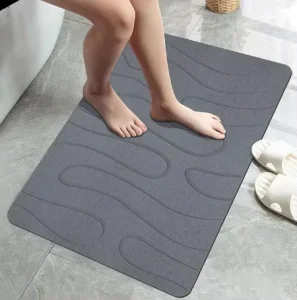 Morden Luxury Bath Mats Modern Design Solid Diatomaceous Earth Quick Water Absorbent Fast Drying Machine Made Bathroom Mat