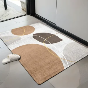 Morden Luxury Geometric Soft Low Profile Entry Door Mat Outdoor Indoor Hello Welcome Floor Rug Non slip Entrance Carpet