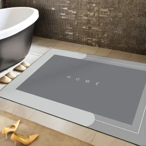 Morden Luxury Soft Diatom Mud Super Absorbent Bath Mat Rubber Non Slip Quick Drying Floor Bathroom Mats Washable Shower Rugs