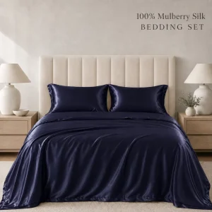 Morden Style Oeko tex Customised Size Thickness Silk Bed Sheets Bedding Set