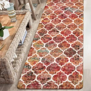 Moroccan Kitchen Runner Rug Washable Carpet for Hallway Non Slip Throw Laundry Room Bedroom Rugs Colorful Rugs for Entryway