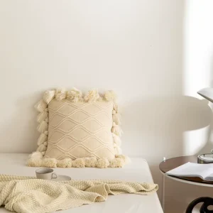Moroccan Tassel Cushion Cover Jacquard Knitted Pillow Covers