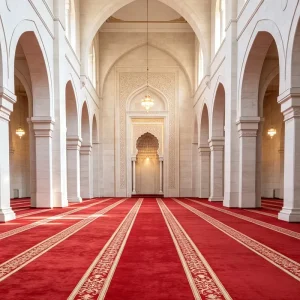Mosque Church Worship Carpet Manufacturer Machine Woven Custom Pattern Printing Anti slip Large Size Prayer Floor Carpet