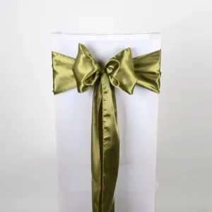 Moss Satin Chair Sash Perfect for Spring Garden Parties Decoration