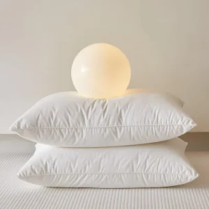 Most Popular White Down Bed Silk Pillow Support Custom Cotton Face Down Massage Pillow with Stand Down Inner Filling